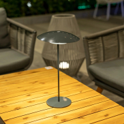 New Garden Sardinia 40 - wiederaufladbare Tischleuchte - Ø 22 x 40 cm - 6W dimmbare LED inkl. - IP44 - anthrazit
