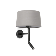 Faro Windsor – wandleuchte mit leselampe – Ø 29 x 49,9 x 26,5 cm – mattschwarz und grau