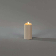 Konstsmide - LED Blockkerze mit Batterie und Flackerflamme - Ø 7 x 12 cm - IP44 - beige