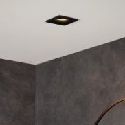 Lucide Ziva - Einbauspot - 85 x 85 mm, Ø 75 mm Einbaugröße - IP44 - schwarz