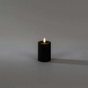 Konstsmide - LED Blockkerze mit Batteriebetrieb und Flackerflamme - Ø 7 x 10 cm - IP44 - schwarz