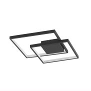 Nova Luce Porto - Deckenleuchte - 42,5 x 42,5 x 6 cm - 30W dimmbare LED inkl. - sand schwarz