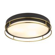 Searchlight Phoenix - Deckenleuchte - Ø 40 x 10 cm - IP44 - Schwarz und Messing
