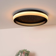 Lucide Estreja - Deckenleuchte mit Fernbedienung - Ø 40 x 9 cm - 40W + 10W LED inkl. - schwarz