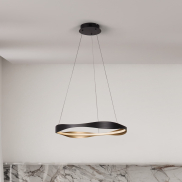 Nova Luce Dobi - Hängelampe - Ø 60 x 120 cm - 32W dimmbar LED inkl. - sand schwarz und Gold