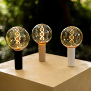 New Garden Edy - tragbare wiederaufladbare Lichtquelle mit Fernbedienung - Ø12 x 23 cm - 3W dimmbare LED inkl - IP54 - weiß