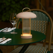 Nordlux Mirano - tragbare Tischleuchte mit wiederaufladbarer Batterie - Ø 20 x 29 cm - 3 Stufen Moodmaker Funktion - 3W LED inkl. - altrosa