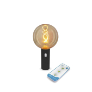 New Garden Edy - tragbare wiederaufladbare Lichtquelle mit Fernbedienung - Ø12 x 23 cm - 3W dimmbare LED inkl - IP54 - schwarz