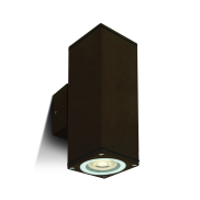 ONE Light GU10 Outdoor Cubes - Außenwandleuchte - 6,3 x 6,3 x 19,6 cm - IP54 - rostbraun
