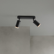 Nova Luce Mao - Aufbaustrahler 2L -  5,5 x 16,5 x 26 cm - IP44 - sand schwarz