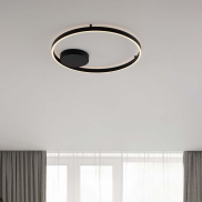 Nova Luce Hedra - Deckenleuchte - Ø 60 x 5 cm - 60W dimmbar LED inkl. - Sand schwarz