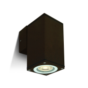 ONE Light GU10 Outdoor Cubes - Außenwandleuchte - 6,3 x 6,3 x 13,5 cm - IP54 - rostbraun