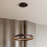 Nova Luce Ormi - Hängelampe - Ø 45 x 150 cm - 38W dimmbar LED inkl. - gebürstetes Kaffeebraun