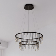 Nova Luce Stellar - Hängelampe - Ø 65 x 150 cm - 41W dimmbar LED inkl. - Schwarz Chrom