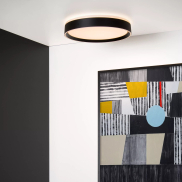 Lucide Nuria - Deckenleuchte - Ø 40 x 7,5 cm - 24W LED inkl. - 3 Stufen dimmbar - schwarz