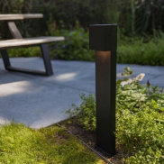 Lutec Gemini XF - Gartenleuchte - 9,2 x 11 x 65 cm - 7,4W LED inkl - IP54 - schwarz - warmweiß