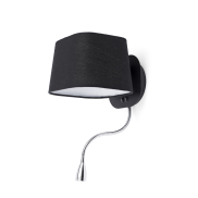 Faro Sweet - Wandleuchte mit Schalter - 20 x 24,5 x 45 cm - 1W LED inkl. - mattschwarz