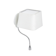 Faro Sweet - Wandleuchte mit Schalter - 20 x 24,5 x 45 cm - 1W LED inkl. - matt weiß