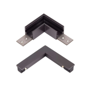 Lucide Linial – magnetisches Schienensystem – horizontales Eckprofil & elektrischer Verbinder – 9 x 9 x 1,8 cm – Schwarz matt Chrom