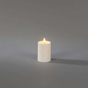 Konstsmide - LED Blockkerze auf Batterien mit Flackerflamme - Ø 7 x 10 cm - IP44 - weiß