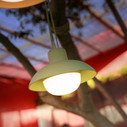 New Garden Syros - Hängeleuchte mit wiederaufladbarem Akku und Fernbedienung - Ø 20 x 9,5 cm - 9W dimmbare LED inkl. - IP54 - grün