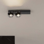 Nova Luce Lusa - Deckenleuchte - 36 x 14 x 10 cm - 21W dimmbar LED inkl. - nebliges nickel und schwarz