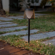 New Garden Greta - Tisch-, Boden- oder Wand-Solarleuchte für den Außenbereich mit USB-Anschluss - 80 x 20 x 14 cm - IP65 - schwarz
