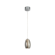 Searchlight Cyclone - Hängeleuchte - Ø 11,5 x 120 cm - 6W LED inkl - Chrom und Rauchglas