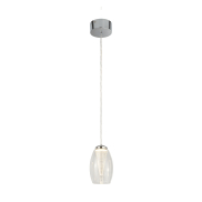 Searchlight Cyclone - Hängeleuchte - Ø 11,5 x 120 cm - 6W LED inkl. - Chrom und transparent