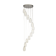 Searchlight Cyclone - Pendelleuchte - Ø 52 x 200 cm - 63W dimmbare LED inkl - Chrom und transparent