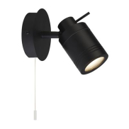 Searchlight Samson - Wandleuchte mit Zugschalter - 10 x 16 cm - IP44 - schwarz