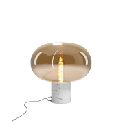 Maxlight Moonstone - Tischleuchte - Ø 45 x 45 cm - Braunglas und weiß