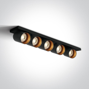 ONE Light Retro GU10 Spots - Aufbaustrahler 5L - 65 x 7 x 10 cm - schwarz