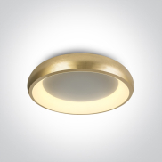 ONE Light LED Dekorativ - Deckenleuchte - Ø 40 x 8,5 cm - 30W LED inkl - Gold gebürstet - Lichtfarbe warmweiß bis weiß