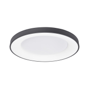 Nova Luce Rando Thin - Deckenleuchte - Ø 60 x 9 cm - 50W dimmbare LED inkl. - Sand Schwarz - Lichtfarbe Warmweiß