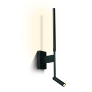 ONE Light Reading Spot - Wandstrahler mit Schalter - 10 x 7 x 51,5 cm - 3W + 6W LED inkl. - schwarz