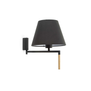 Faro Ron - Wandleuchte mit Schalter - 22 x 37,5 x 21 cm - dunkelgrau und schwarz