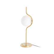 Faro Le Vita - Tischleuchte - 15 x 14 x 58 cm - 6W dimmbare LED inkl. - Gold glänzend und Opal