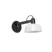 Faro Tatawin - Wandleuchte - Ø 18,4 x 38 x 15 cm - schwarz satiniert und weiß glänzend