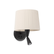 Faro Samba - Wandleuchte mit Schalter - 21,5 x 19 x 17,3 cm - 3W LED inkl. - schwarz und beige