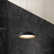 Nova Luce Sigi - Hängelampe - Ø 45 x 180 cm - 40W dimmbar LED inkl. - sand schwarz und Holz