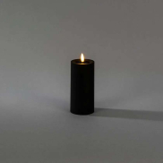 Konstsmide - LED Blockkerze mit Batteriebetrieb und Flackerflamme - Ø 7 x 15 cm - IP44 - schwarz