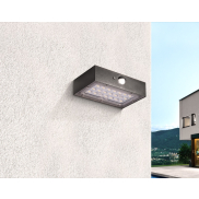 Century Italia Domino MINI - Außen-Solar-Wandleuchte mit Sensor - 9 x 3,5 x 13,7 cm - 3W LED inkl. - IP65 - schwarz
