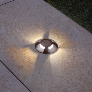 Century Italia Argo - Bodenstrahler mit 4 Fenstern - Ø 5,8 x 6,5 cm - 0,75W LED inkl - 4000K - IP67 - braun