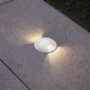 Century Italia Argo - Bodenstrahler mit 2 Fenstern - Ø5,8 x 6,5 cm - 0,75W LED inkl - 3000K - IP67 - weiß