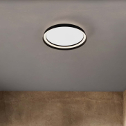 Nova Luce Ormi - Deckenleuchte - Ø 45 x 7 cm - 38W dimmbar LED inkl. - Sand schwarz