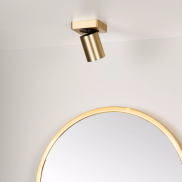 Lucide Nigel - Aufbaustrahler - 10 x 10 x 11,3 cm - 5W dimmbare LED inkl. - dimmbar auf warm - matt gold