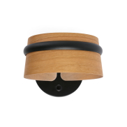 Faro Loop - Wandleuchte - 19 x 24 x 13 cm - 6W dimmbare LED inkl - braun und schwarz - Kirschbaumholz