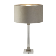 Searchlight Scarborough - Tischleuchte - Ø 38 x 67 cm - Nickel satiniert, silber und taupe
