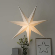 Konstsmide Weihnachtsbeleuchtung - Papier 7-Sterne - 78 x 13,5 x 78 cm - weiß